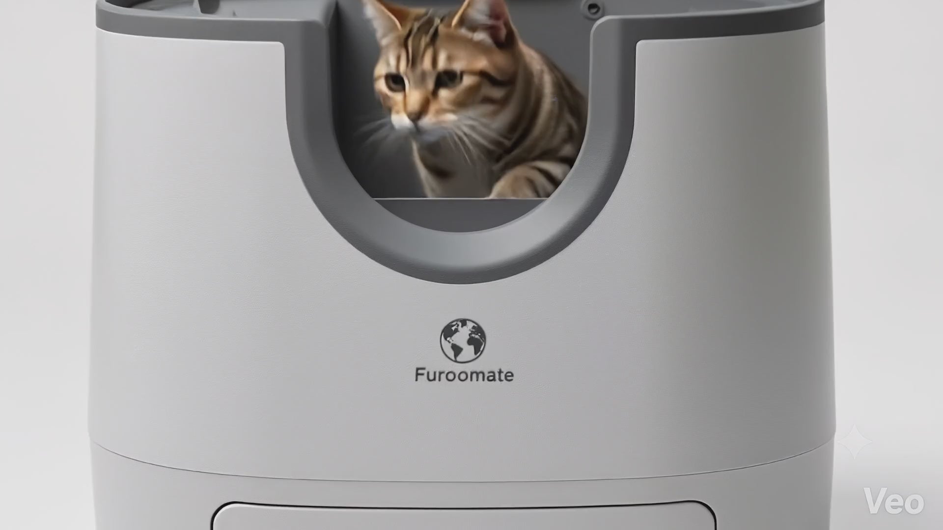 Load video: Demonstration of the automatic cat litter box cleaning cycle